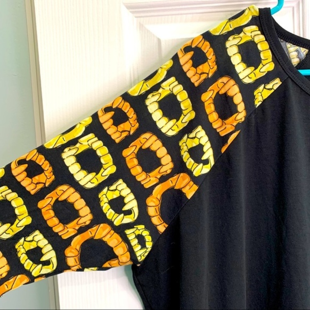 Lularoe Irma vampire teeth Halloween print medium